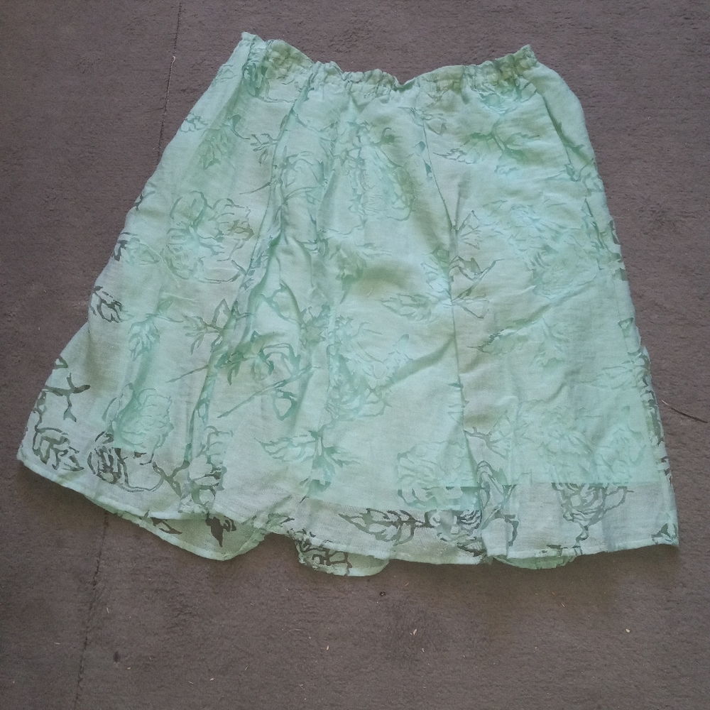 LANE BRYANT 18 20Mint Green Maxi Skirt Elastic Waist Fully Lined with Pockets